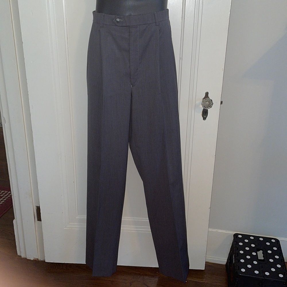 Bravini Trousers gray wool dress pants‎